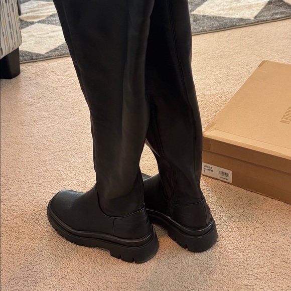 Steve Madden Black Gibbs Over-the-Knee Platform Boots - Picture 6 of 9